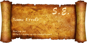 Samu Ernő névjegykártya